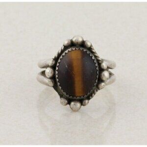 Sterling Silver Tiger's Eye Ring Size 7